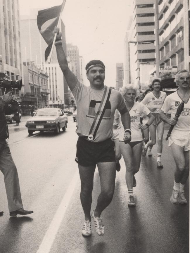 Mundine at an Adelaide protest in 1982.