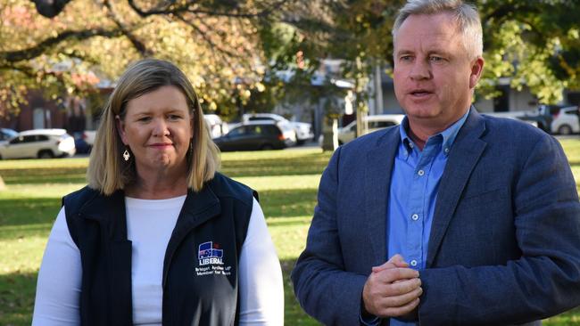 Liberal Bass MP Bridget Archer with Premier Jeremy Rockliff. Picture: Alex Treacy