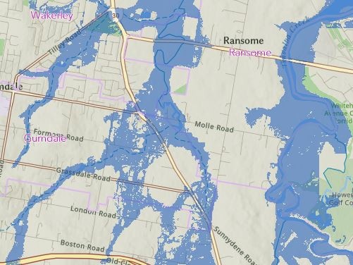 Brisbane flood mapping for Cyclone Alfred: Ransome