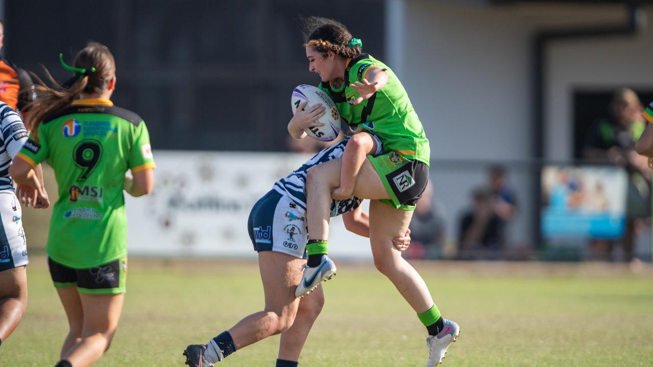 Jaymie Lawton as the Palmerston Raiders take on Darwin Brothers in the NRL NT women's grand final. Picture: Pema Tamang Pakhrin