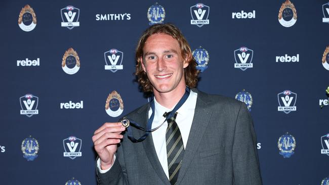 Sam Clohesy after winning the 2023 Fothergill-Round-Mitchell Medal. Picture: Getty Images