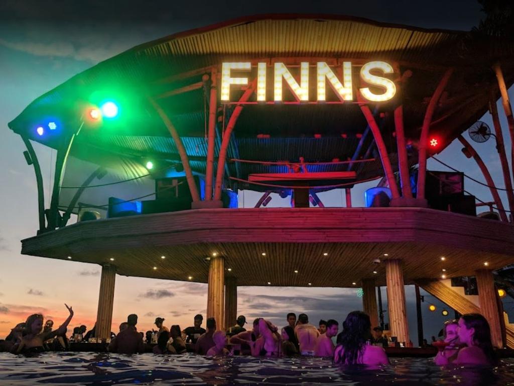 Finns Beach Club is popular among tourists.