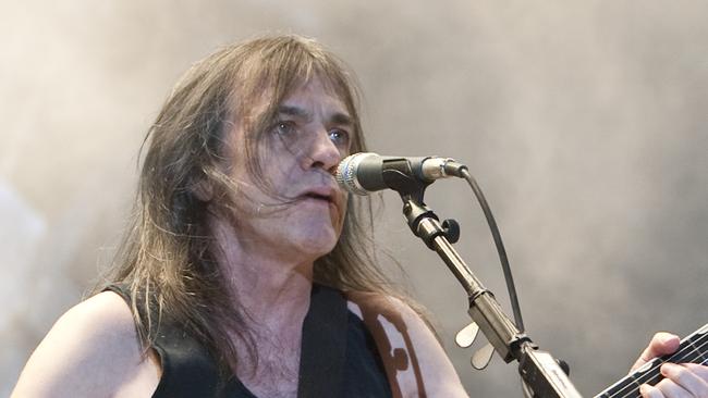 Malcolm Young. AC/DC play ANZ Stadium, Homebush as part of their Black Ice Australian Tour on Thursday 18 Feb. Picture: Charles Brewer