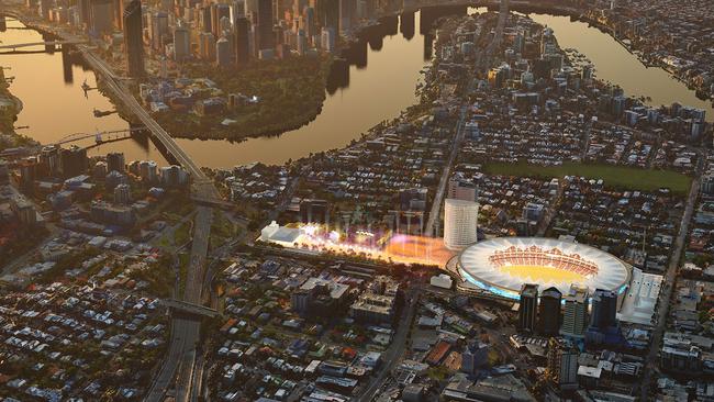 Supplied artist impression of the proposed Gabba redevelopment which has since been scrapped.