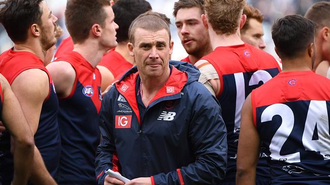 Simon Goodwin and Melbourne have increased investment in football analytics. Picture: Getty