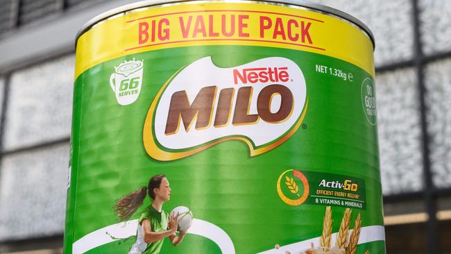 SYDNEY, AUSTRALIA - NewsWire Photos April 19, 2021: A 1.32kg Big Value Pack tin of Milo from Coles, Sydney. Picture: NCA NewsWire / James Gourley