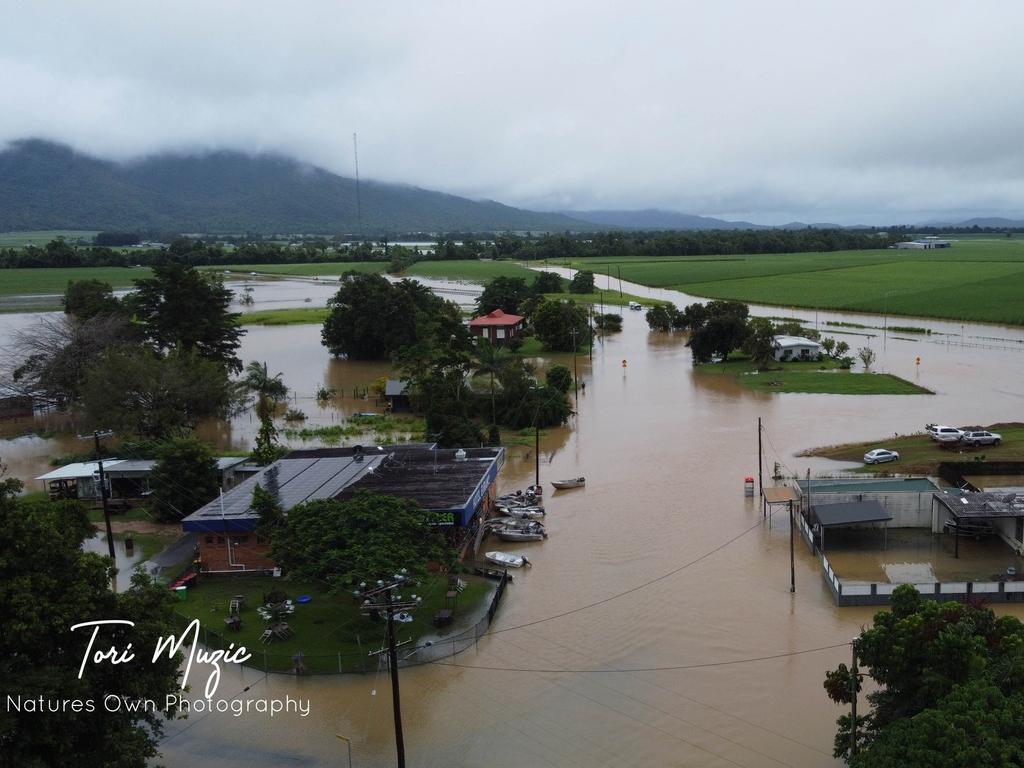 Euramo residents took their boats to the Euramo Yacht Club (Hotel Euramo) for a cold beer while their town was inundated. Picture: Toni Muzic