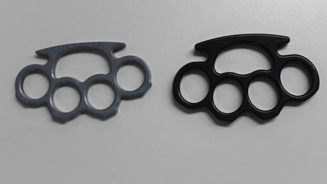 Prohibited knuckle dusters were also seized from the Newport flat. Picture: NSW Police