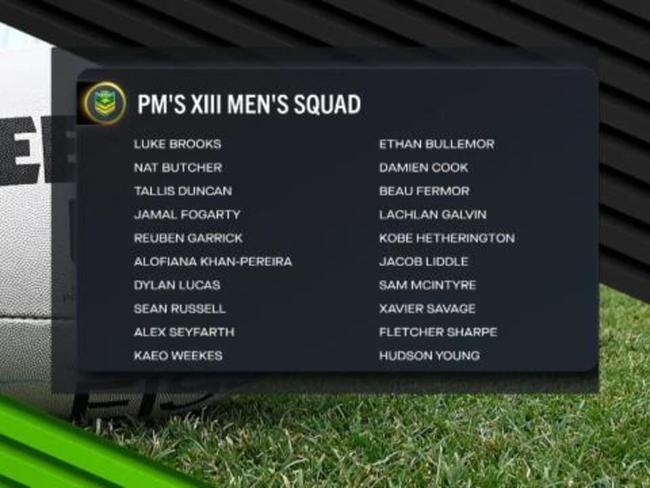 Brooks & Galvin headline PM XIII squad