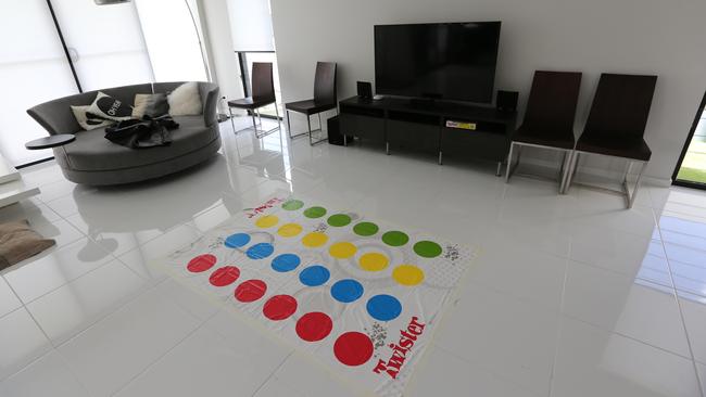 A Twister mat inside the house. Picture: Mike Batterham.