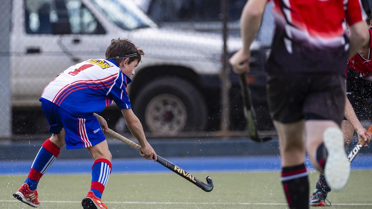 Cooper Tummon of Rangeville against Past High in J1 boys grand final hockey at Clyde Park, Saturday, September 10, 2022. Picture: Kevin Farmer
