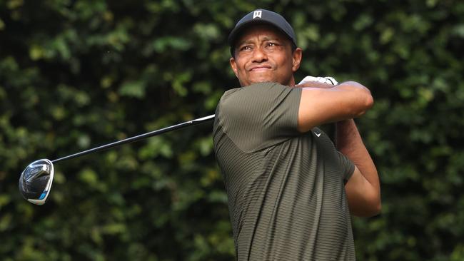 Tiger Woods drove the ball well on Thursday at The Masters. Picture: Rob Carr/Getty Images/AFP