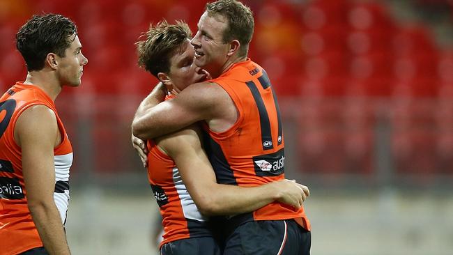 It was a goal feast for GWS and Toby Greene and Steve Johnson took full advantage. Picture: Getty