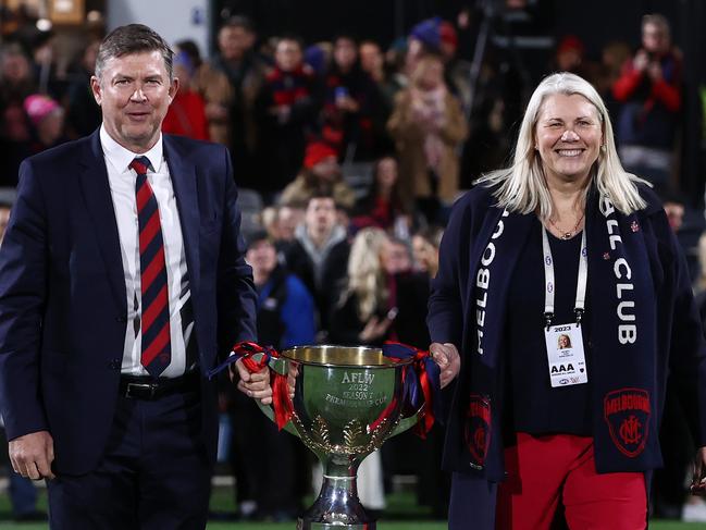 Both Pert and Kate Roffey are now gone from the Dees. Picture: Michael Klein.