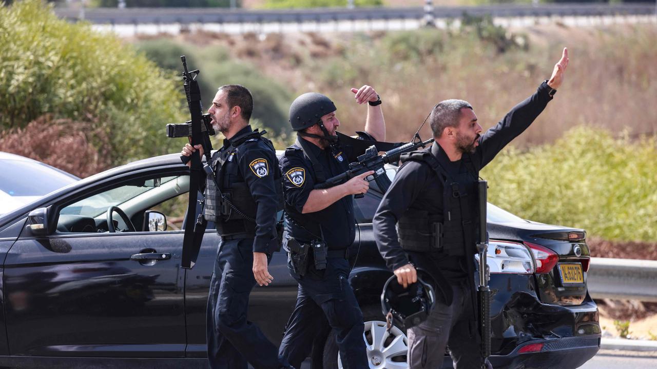 Israeli security forces take part in a search operation for Palestinian militants near the southern city of Ashkelon as the global fallout continues. Picture: AFP