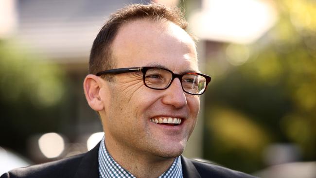 Greens MP Adam Bandt campaigning in Melbourne. Picture: Chris Pavlich