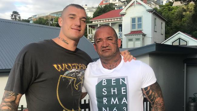 Dustin Martin with his father Shane Martin in Auckland. Picture: Supplied