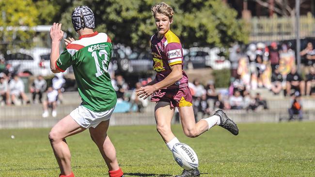 Alex Noble playing in the Under-16 rugby league grand final for Holy Cross Rhinos at Redfern Oval, against the South Eastern Seagulls. Photo: Supplied