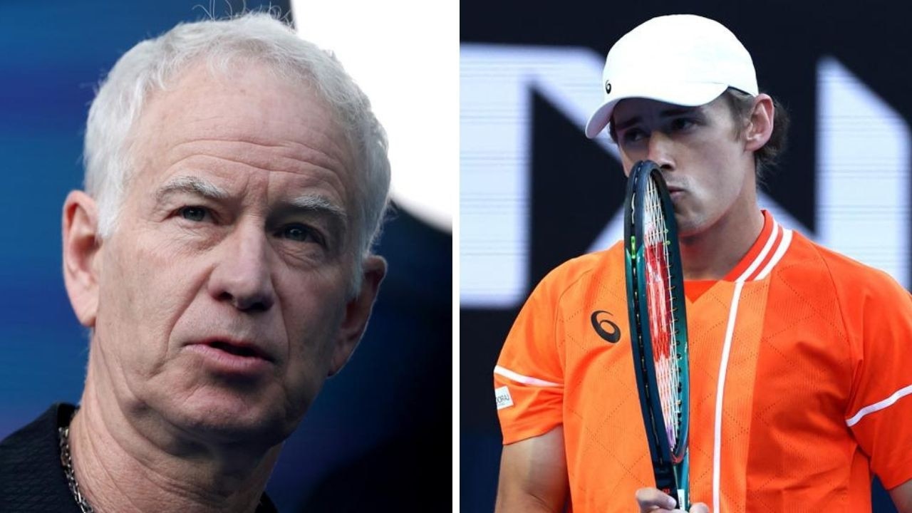 John McEnroe and Alex de Minaur. Photos: Getty Images and AFP