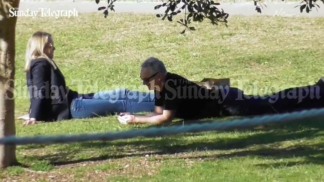 Nine Entertainment CEO Hugh Marks and his EA Jane Routledge picnicking near Mosman