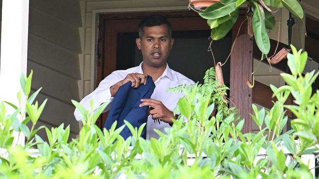 LNP candidate for the seat of Lilley, Vivian Lobo, leaves his home in Wilston, Brisbane. Picture: Lyndon Mechielsen