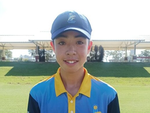 Gold Coast Dolphins' Taylor Waugh was named as a player to watch for the under 14 Queensland Junior Cricket Carnival held at TSS. Picture: Leigh Callander