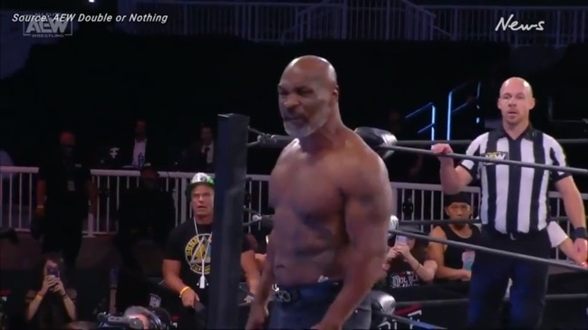 Mike Tyson rips off shirt, takes on WWE legend Jake ‘The Snake’ Roberts