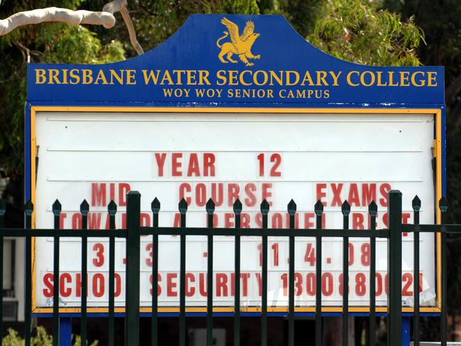 Brisbane Water Secondary College - Woy Woy Campus in Edward St, Woy Woy. A man was detained & removed by police yesterday after he entered the school looking for a student. Students were held in their classrooms for about 40 minutes during the incident.