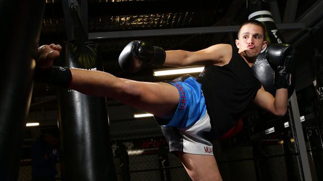 Wade Sciberras has won a state title in kickboxing.