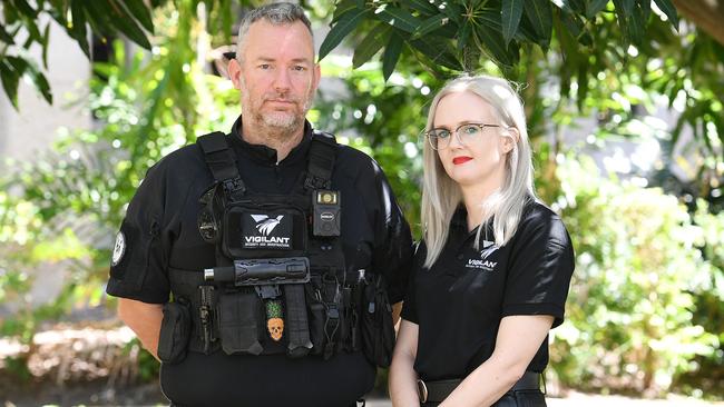 Tim Lindley and Kristy Lindley from Vigilant Security and Investigations. Picture: Shae Beplate.