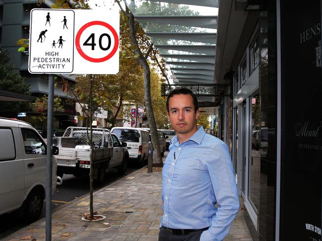 Illegal taxi rank has angered businesses in North Sydney's Berry Street, including the co-owner of Drink Better Wine Jules Gutierrez.