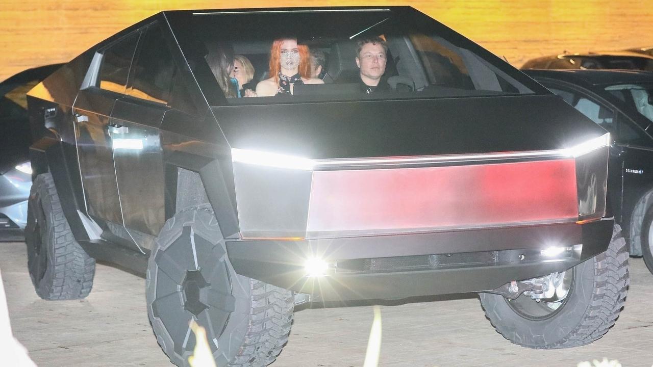 Elon Musk gives the public a taste of his new Tesla Cybertruck after enjoying dinner at Nobu in Malbu.