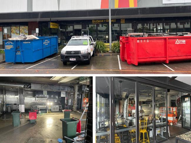 Guzman y Gomez store in the Townsville CBD was stripped out and dumped in skip bins a fortnight ago.