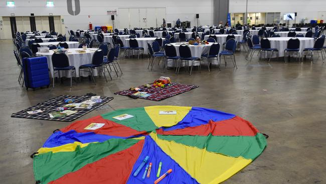 Melbourne Convention Centre support area for victims of the bushfires. Picture: Josie Hayden