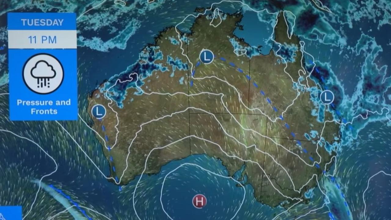 The bureau forecasts rain and showers for the tropical north and east coast of Queensland over Tuesday. Picture: BOM