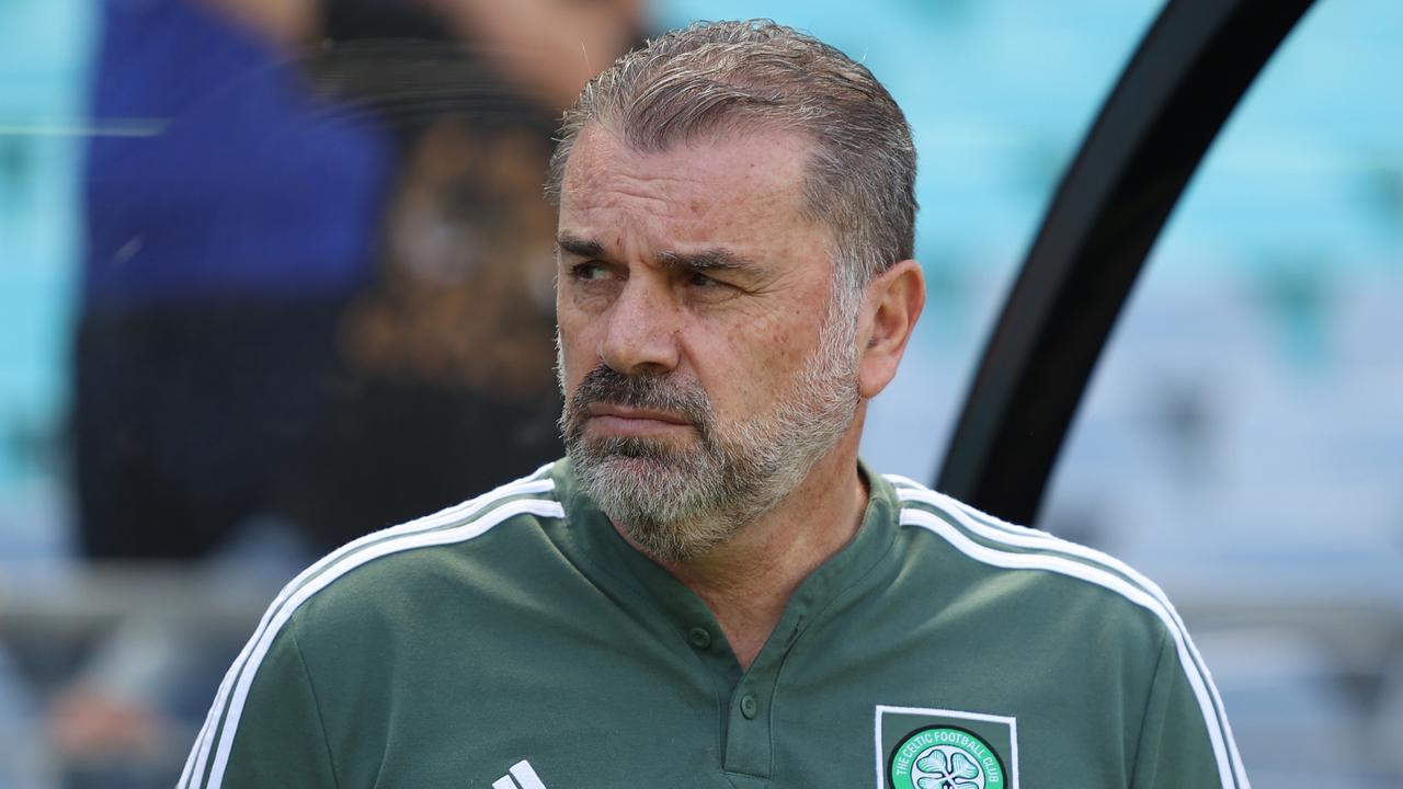 SYDNEY, AUSTRALIA - NOVEMBER 20: Celtic FC coach Ange Postecoglou during the Sydney Super Cup match between Celtic and Everton at Accor Stadium on November 20, 2022 in Sydney, Australia. (Photo by Scott Gardiner/Getty Images)