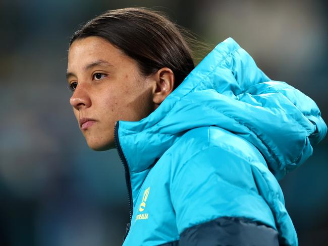 Sam Kerr’s injury was kept secret until the last moment to gain any advantage possible over World Cup opponent Ireland. Picture: Cameron Spencer/Getty Images