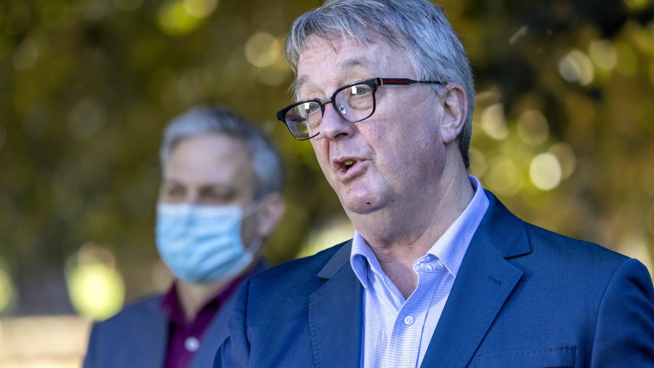 The bill would see power shifted from Chief Health Officer Professor Brett Sutton to Health Minister Martin Foley. Picture: NCA NewsWire / David Geraghty
