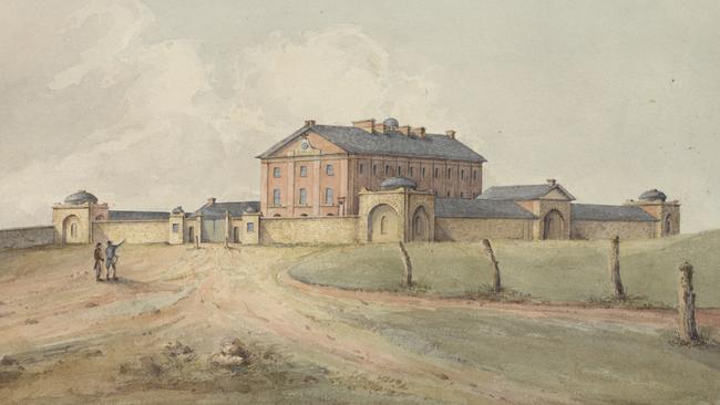 Illustration of Hyde Park Barracks, circa 1820. Picture: The State Library of NSW
