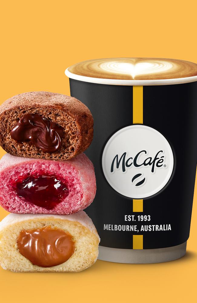 McPops, which comes in a chocolate, a berry and a Biscoff flavour, will be available at Macca’s around the country from May 29.