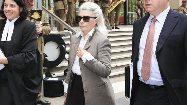 Robyn Nevin leaves court yesterday. Picture: Dylan Robinson