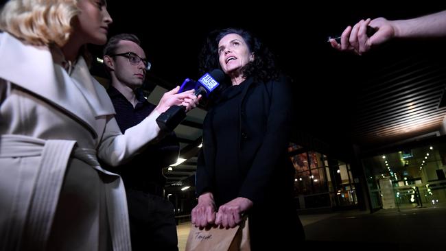 Ms Taylor (centre) told reporters she wanted to move on with her life and spend more time with her family after being released from prison. Picture: NCA NewsWire/Dan Peled