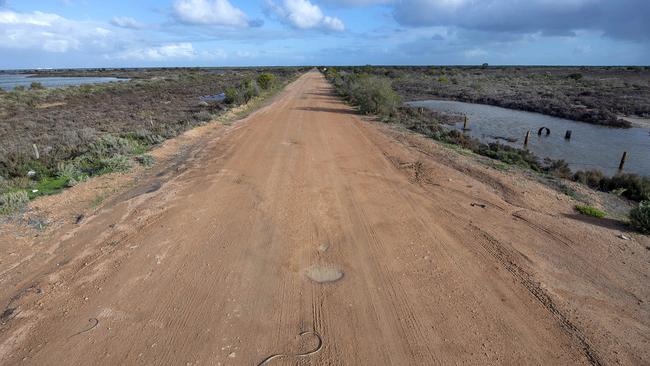 General view of Port Gawler road where a Mawson Lakes man was allegedly abducted and shot. Picture: Mark Brake