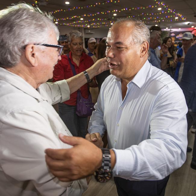 Gold Coast Mayor Tom Tate celebrates his election win. Picture: Nigel Hallett