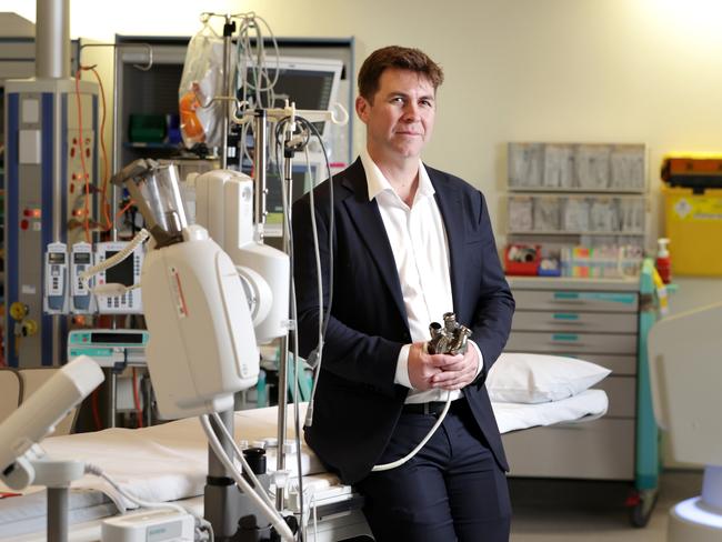 BiVACOR titanium heart Inventor Daniel Timms PHD is running a clinical trial of the artificial heart with US heart surgeons which may provide a long-awaited breakthrough for people with heart failure. Jane Dempster/The Australian.