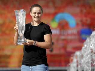 Barty with the trophy after winning the Miami Open. (AP Photo/Lynne Sladky). Picture: Lynne Sladky