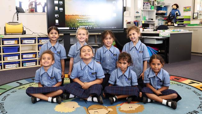 My First Year 2025 - Cairns Adventist College. Mahlee, Layla, Jada, Michelle, Analia, Imani, Karen, Alice. Picture: Brendan Radke