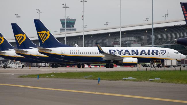 Ryanair aeroplanes at Brussels Airport. Picture: AFP