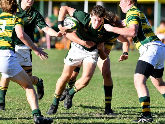 Villanova College player Gus Godwin AIC First XV match between Villanova College and St Patrick's College. Saturday May 22, 2021. Picture, John Gass