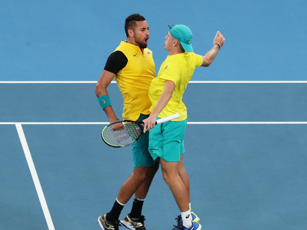 Alex de Minaur and Nick Kyrgios will be up against it this year. Picture: Matt King/Getty Images.